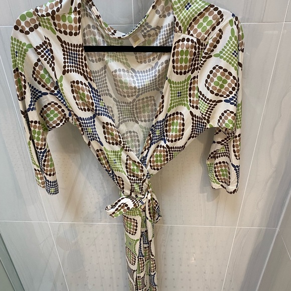 Pink Tartan geometric wrap dress - Picture 1 of 5